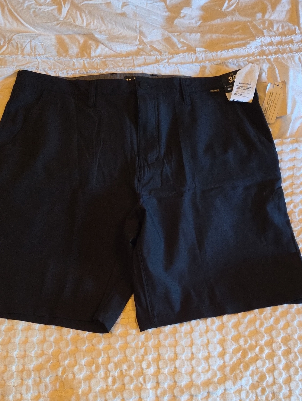 Hurley Men's Black Flat-Front Casual Shorts